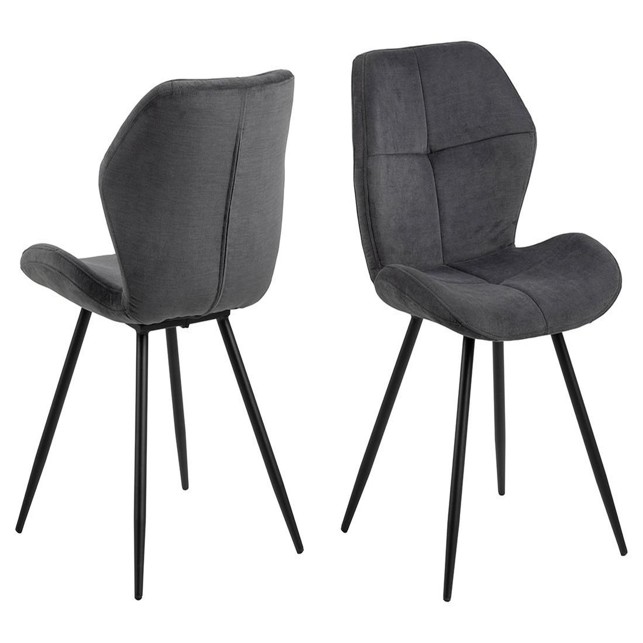 Voir la diapositive 2 : LISA DESIGN Manilla - lot de 2 chaises - en tissu microfibre - pieds en métal