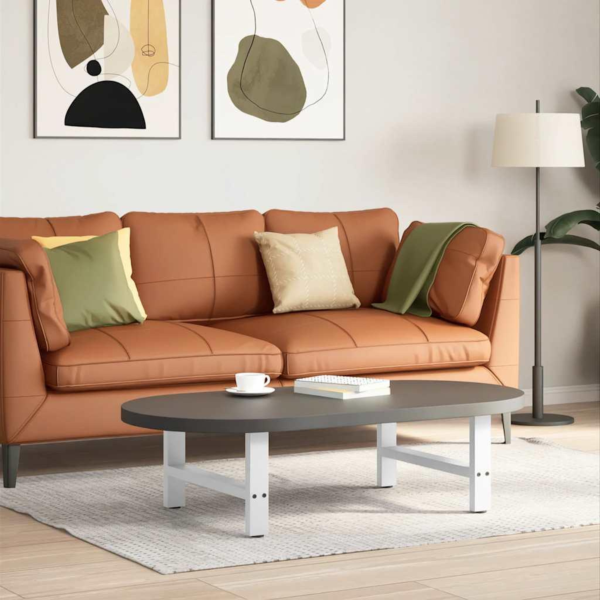 VIDAXL Pieds de table basse blanc 2 pcs 60x(30-31) cm acier