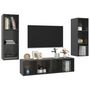 Voir la diapositive 3 : VIDAXL Ensemble de meubles TV 3 pcs Gris brillant Bois d'ingenierie
