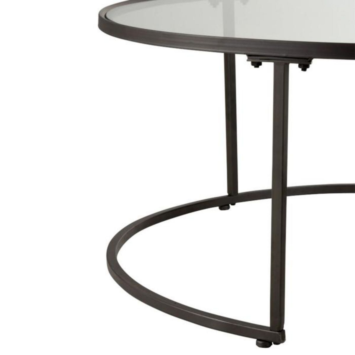 Paris Prix Lot de 2 Tables Basses Rondes  Hexagone  91cm Noir