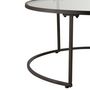 Voir la diapositive 4 : Paris Prix Lot de 2 Tables Basses Rondes  Hexagone  91cm Noir