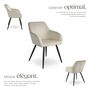 Voir la diapositive 3 : tectake Chaise style scandinave rembourrée aspect velours crème/noir