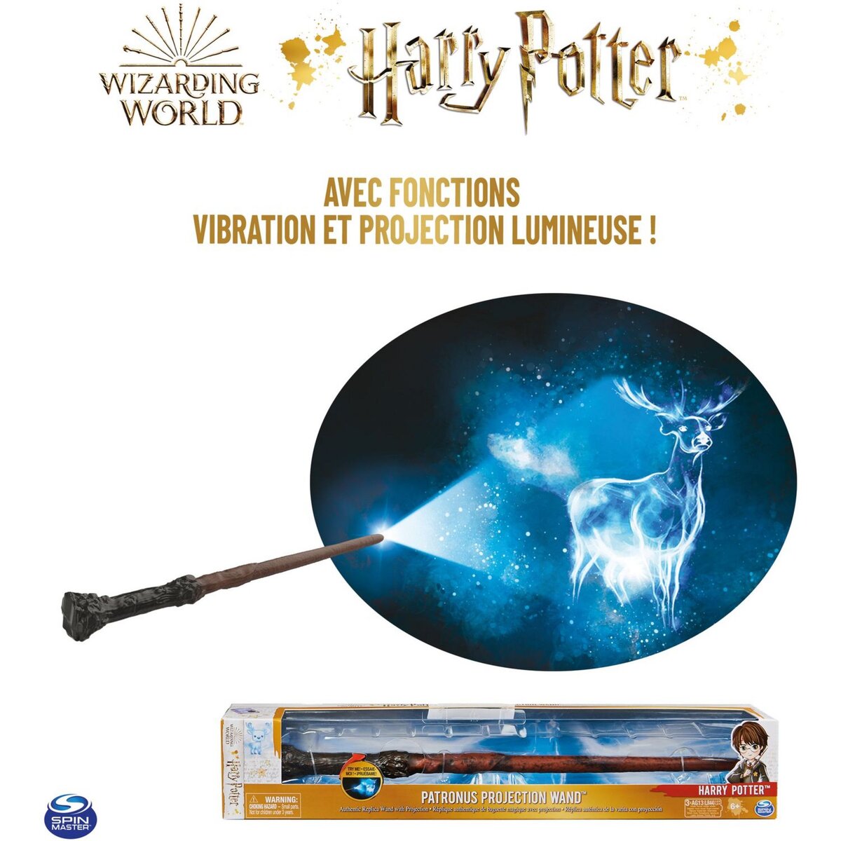 SPIN MASTER - Baguette magique projection patronus harry potter wizarding  world