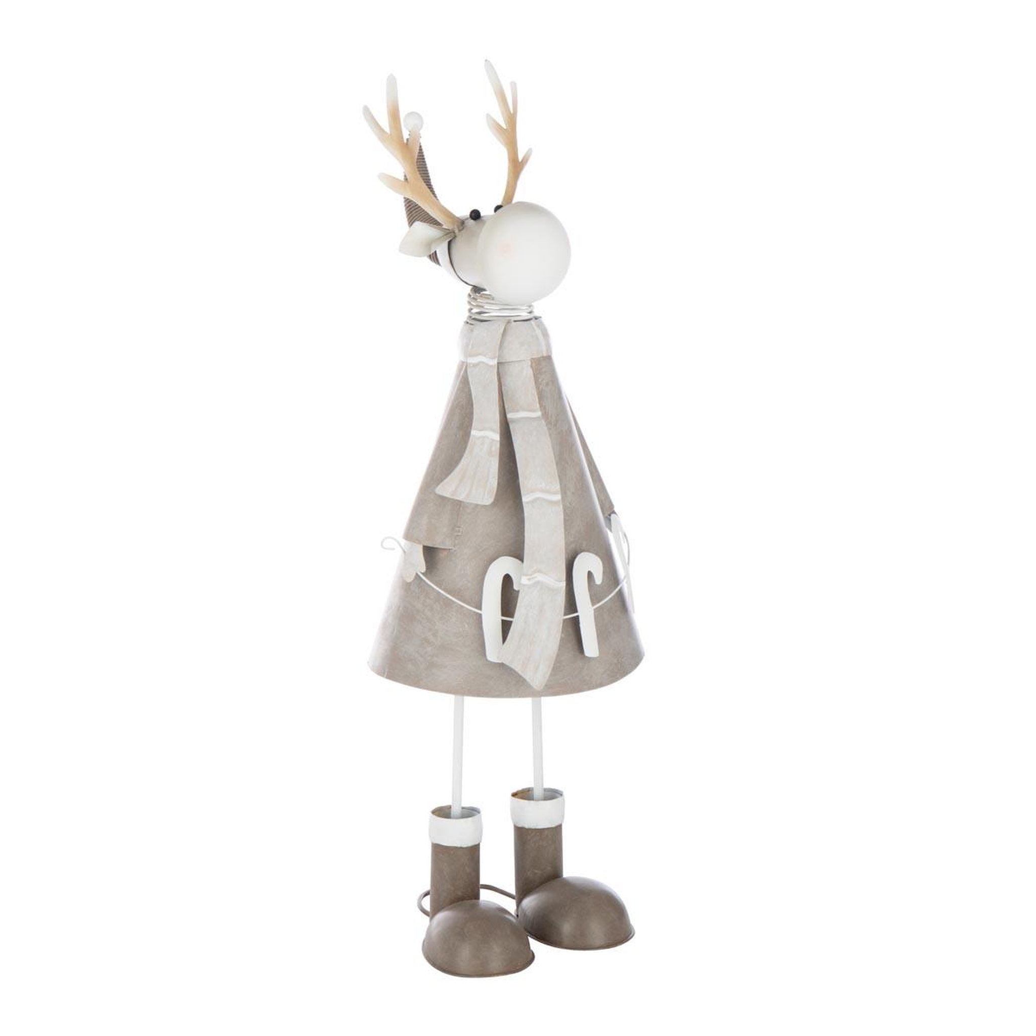 J-LINE Statue déco en métal  sucre d'orge  61cm grège