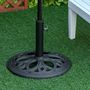 Voir la diapositive 2 : OUTSUNNY Pied de parasol design rosace aspect fer forgé poids net 11,5 Kg dia. 45 cm fonte noir