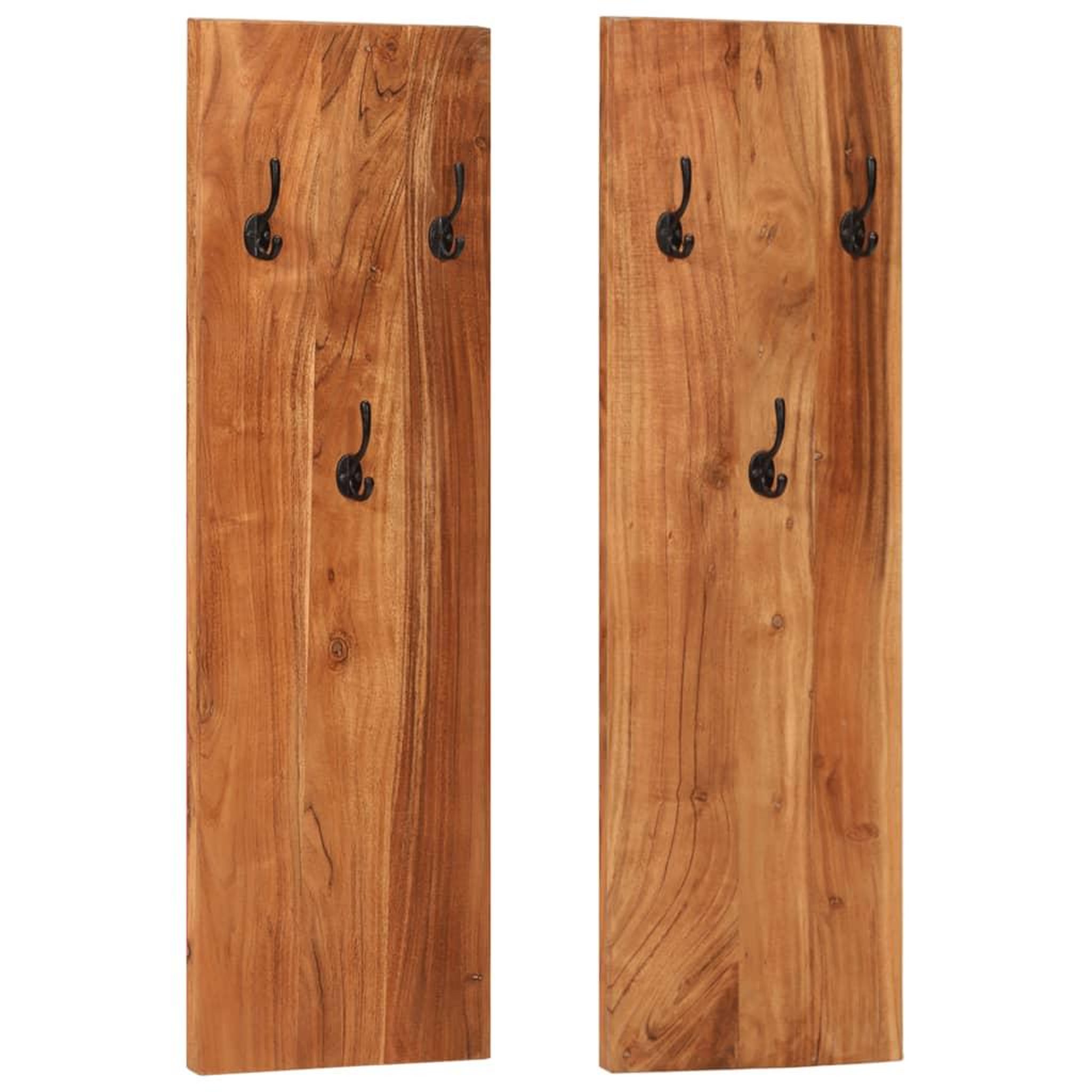 Voir la diapositive 1 : VIDAXL Porte-manteaux muraux 2 pcs 36x3x110 cm Bois d'acacia massif