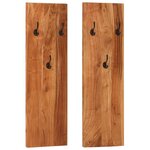 VIDAXL Porte-manteaux muraux 2 pcs 36x3x110 cm Bois d'acacia massif