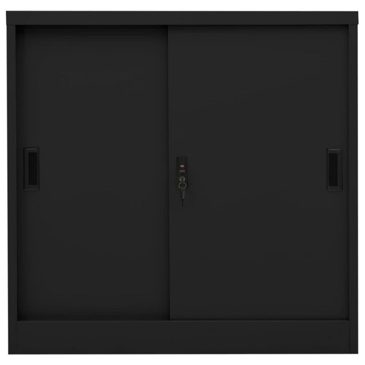 VIDAXL Armoire de bureau avec porte coulissante Noir 90x40x90 cm Acier