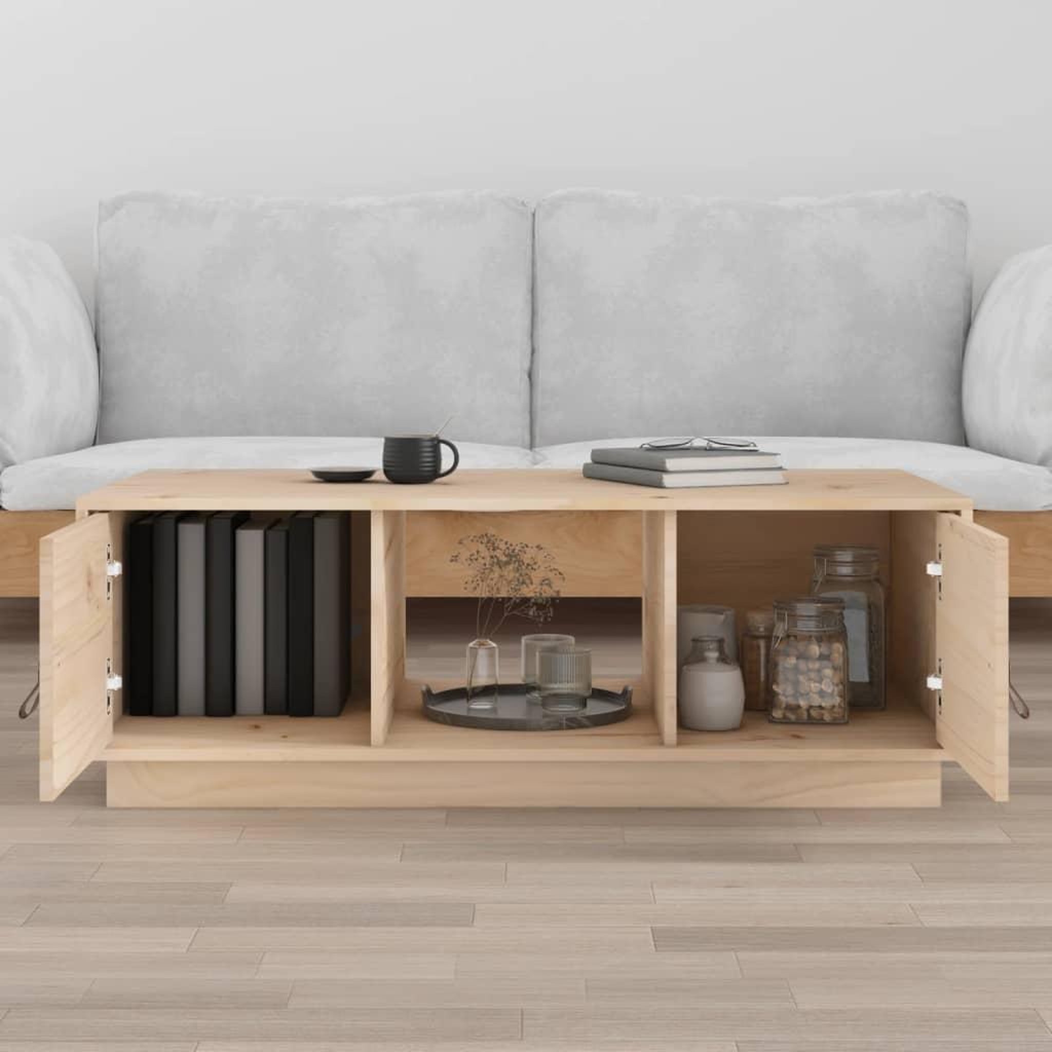 Voir la diapositive 3 : VIDAXL Table basse 100x50x35 cm Bois massif de pin