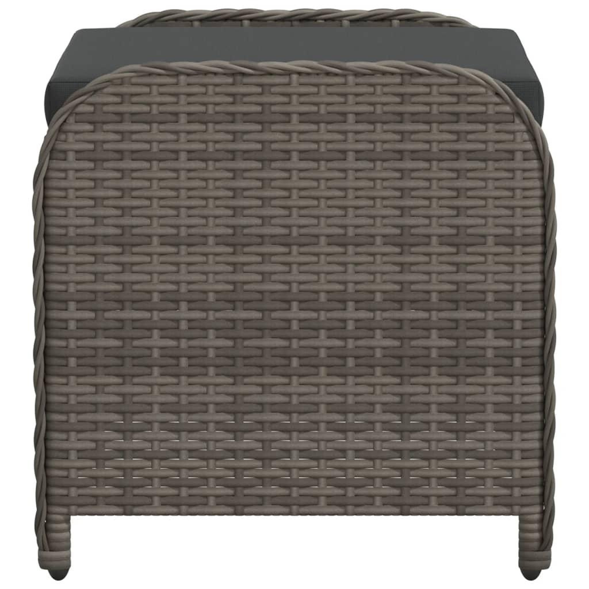 Voir la diapositive 5 : VIDAXL Tabouret de jardin avec coussin gris 58x46x46 cm resine tressee