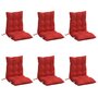 Voir la diapositive 3 : VIDAXL Coussins de chaise a dossier bas lot de 6 rouge tissu oxford
