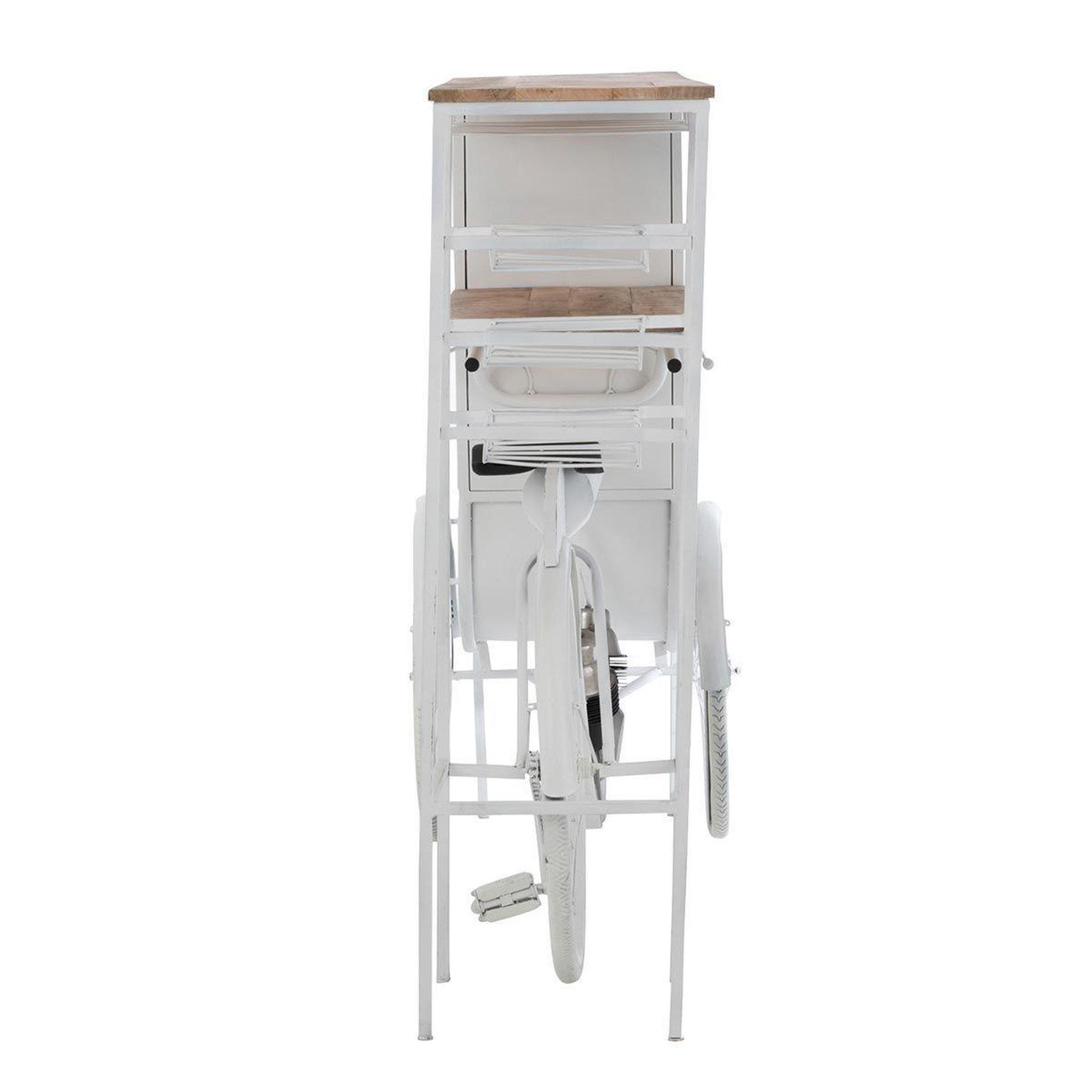 Voir la diapositive 6 : J-LINE Comptoir de bar en métal  vélo  173cm blanc