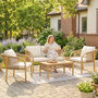 Voir la diapositive 6 : OUTSUNNY Salon de jardin colonial 4 places kaki beige