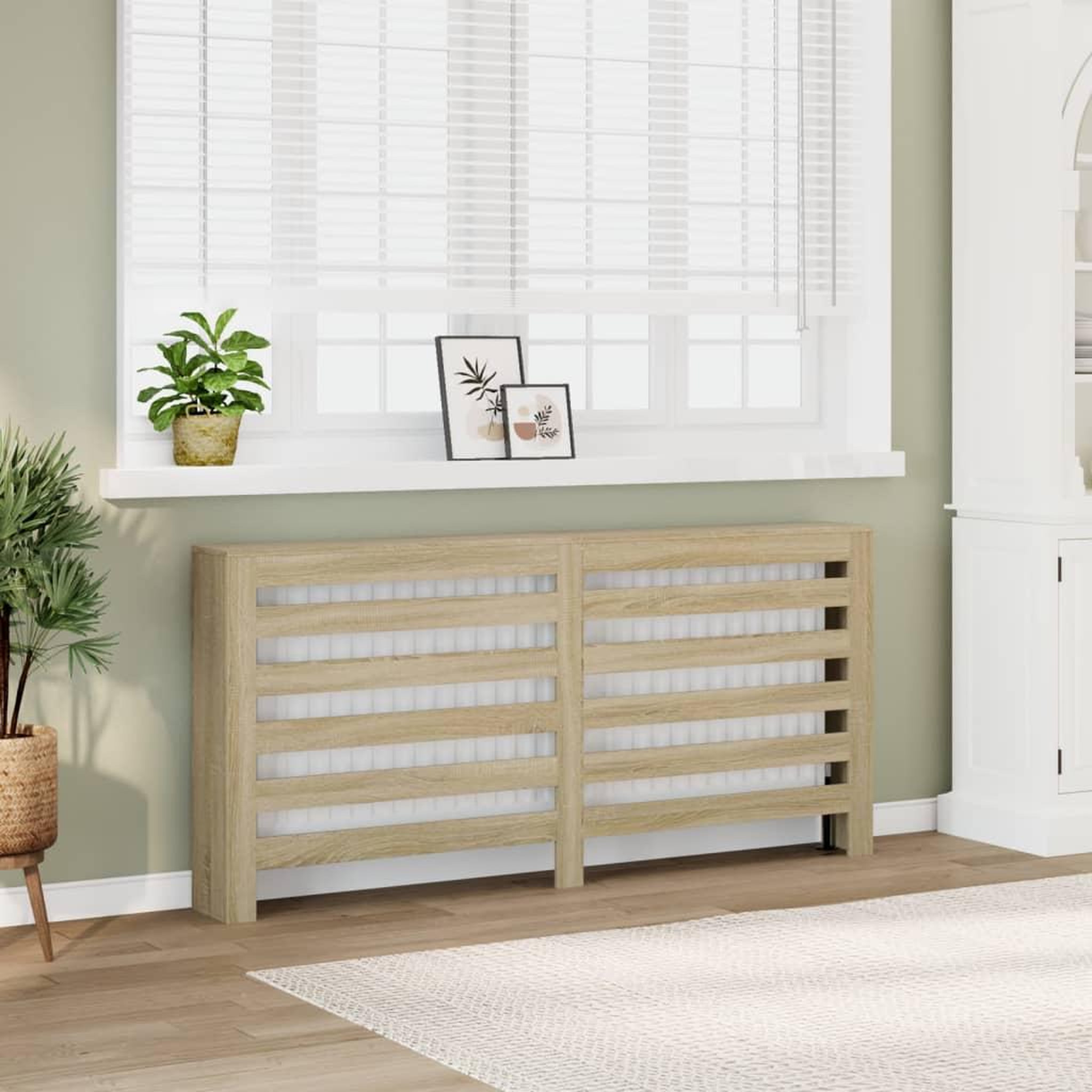 VIDAXL Cache-radiateur chene sonoma 175x20x82 cm bois d'ingenierie