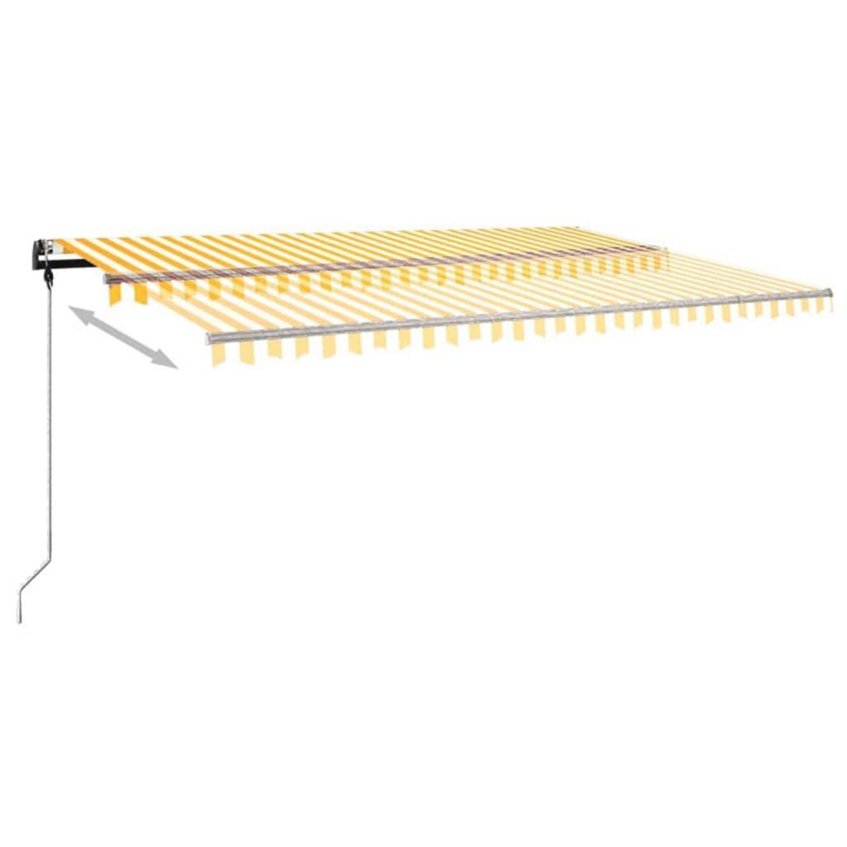 VIDAXL Auvent manuel retractable sur pied 500x350 cm Jaune/Blanc