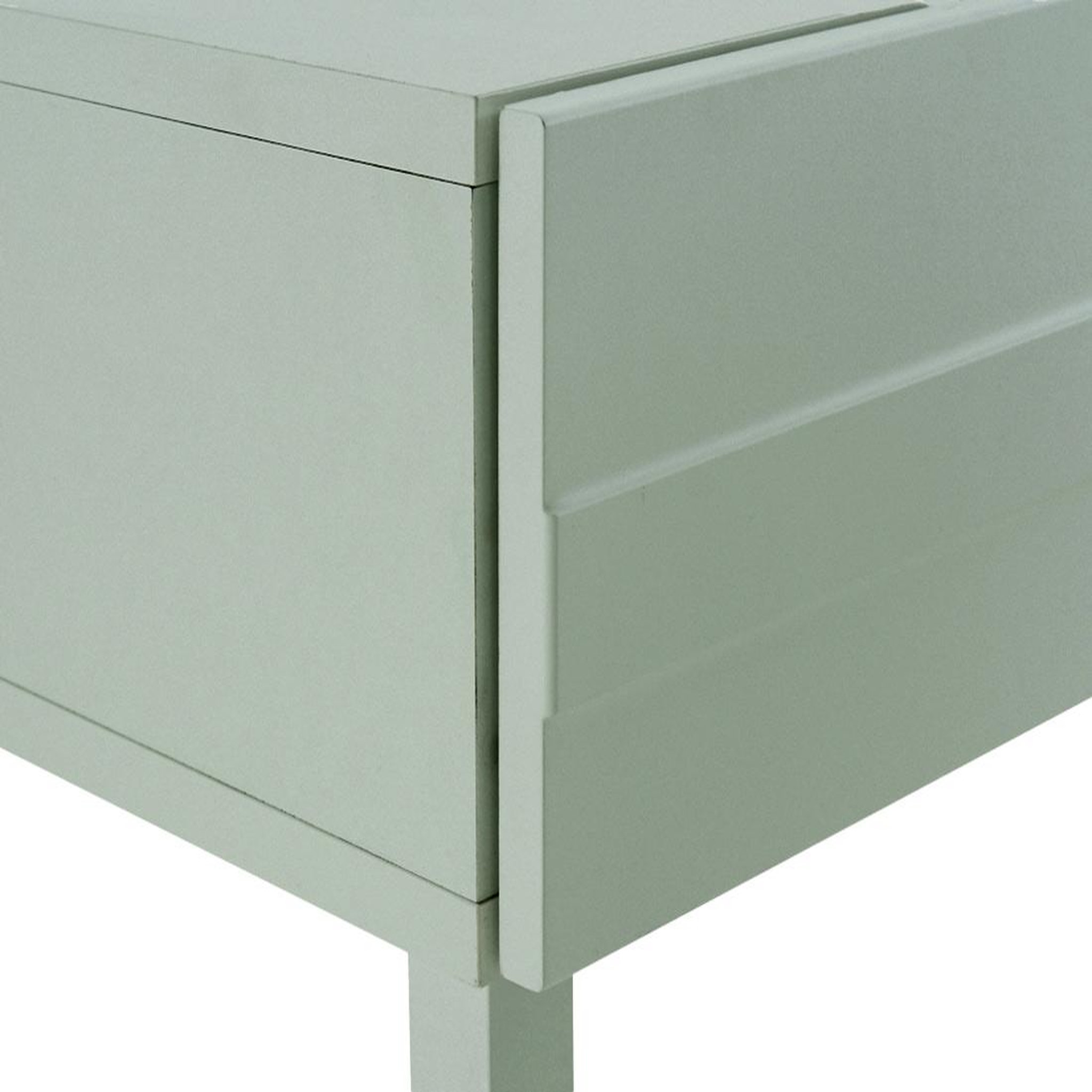 Voir la diapositive 5 : BEST MOBILIER Sofia - table basse - vert sauge mat - 1 niche - 110 cm