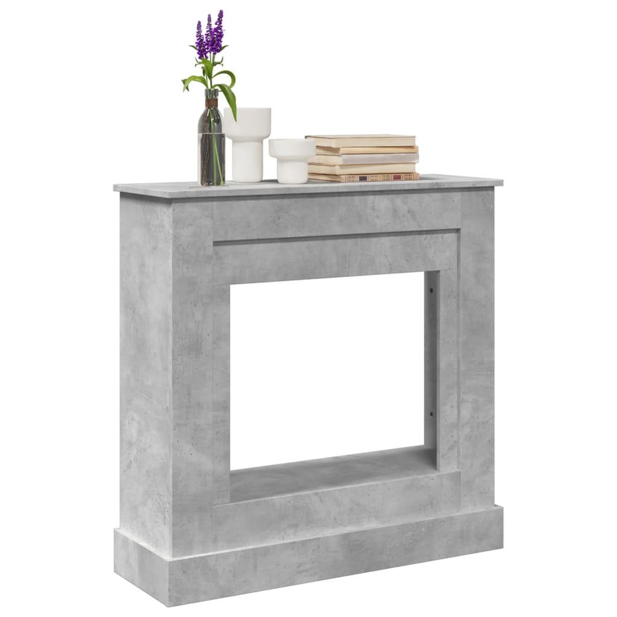 VIDAXL Cadre de cheminee gris beton 90x30x90 cm bois d'ingenierie