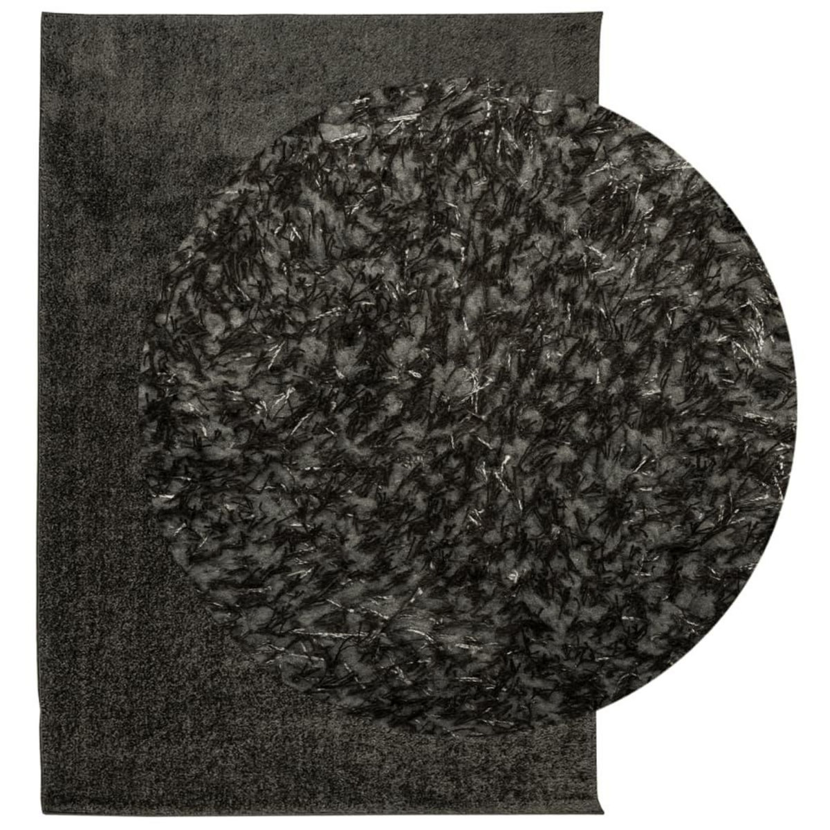 VIDAXL Tapis ISTAN a poils longs aspect brillant anthracite 140x200 cm