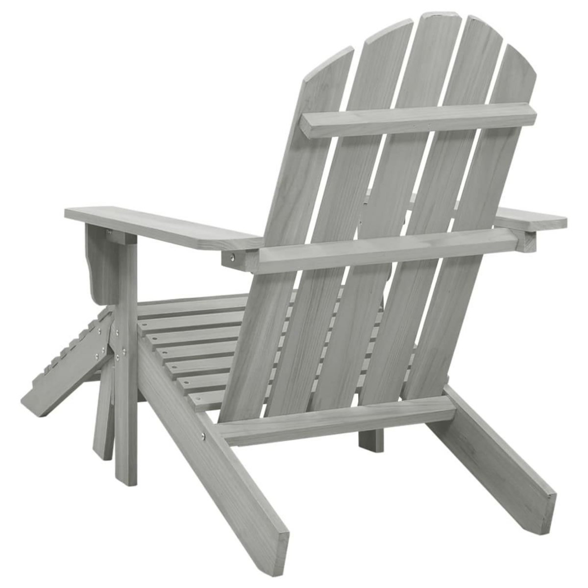VIDAXL Chaise de jardin avec pouf Bois Gris