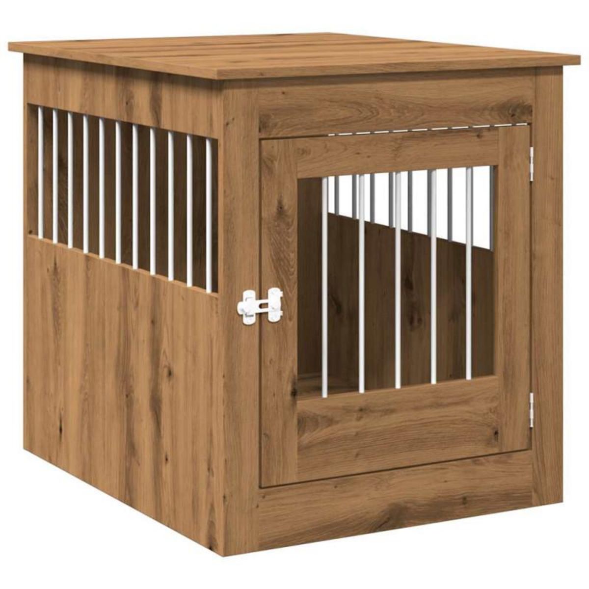 VIDAXL Meuble de cage pour chiens chêne artisanal 64,5x80x71 cm