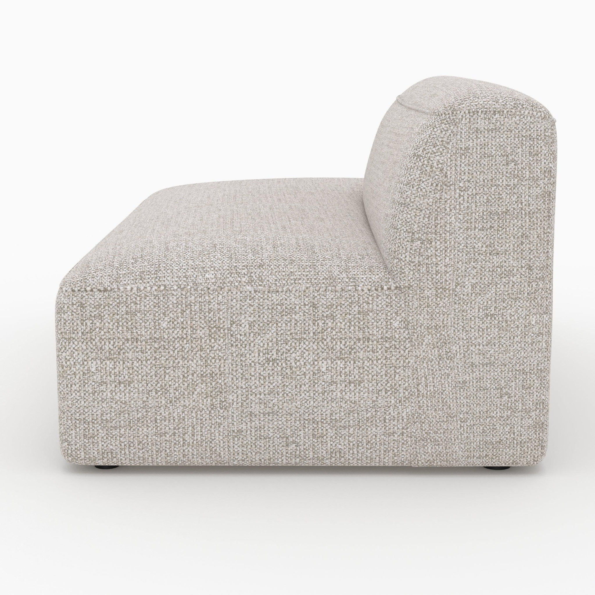 Voir la diapositive 5 : MAISON PAVANE Méridienne dossier à droite pour canapé modulable en tissu beige-hestia