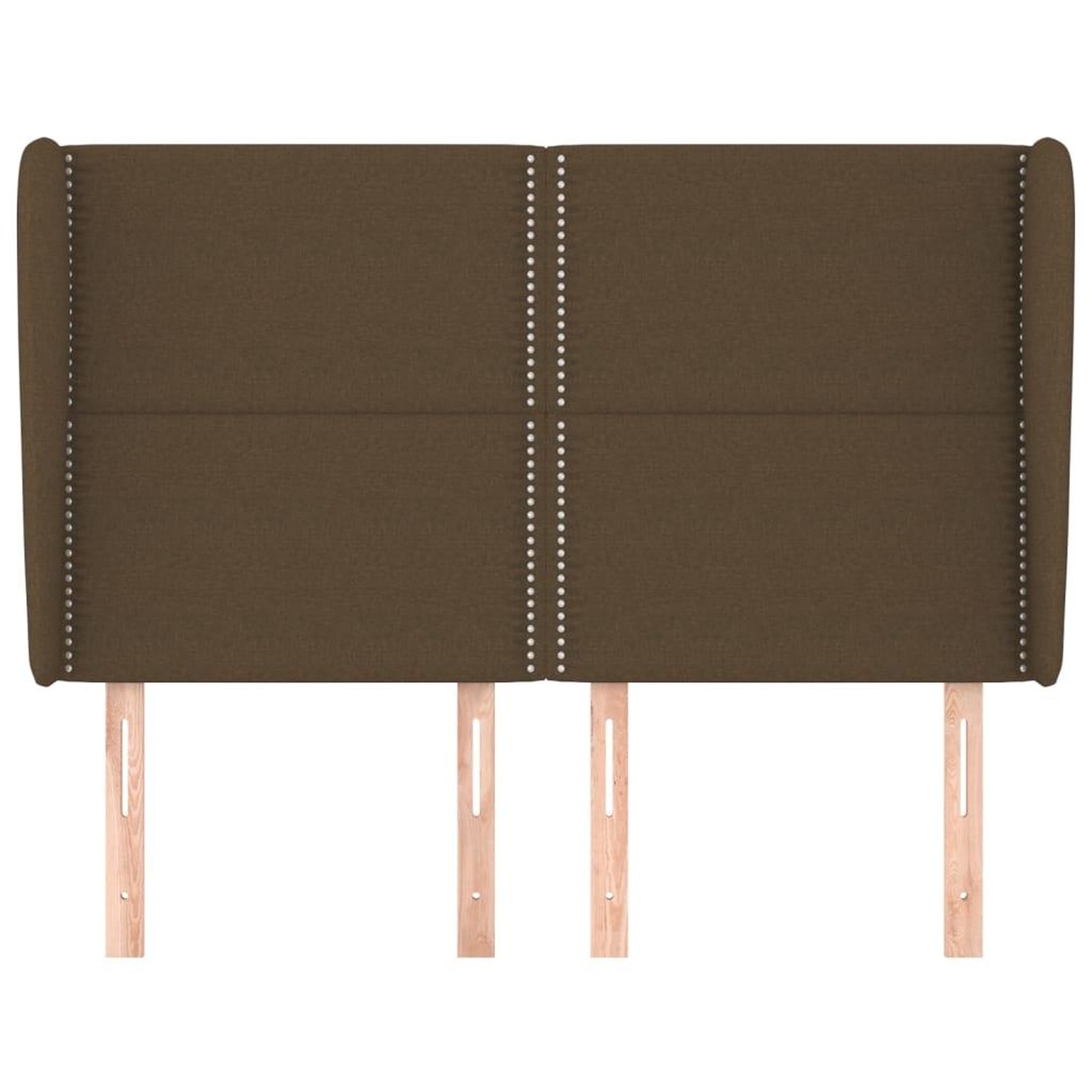 Voir la diapositive 3 : VIDAXL Tete de lit avec oreilles Marron fonce 147x23x118/128 cm Tissu