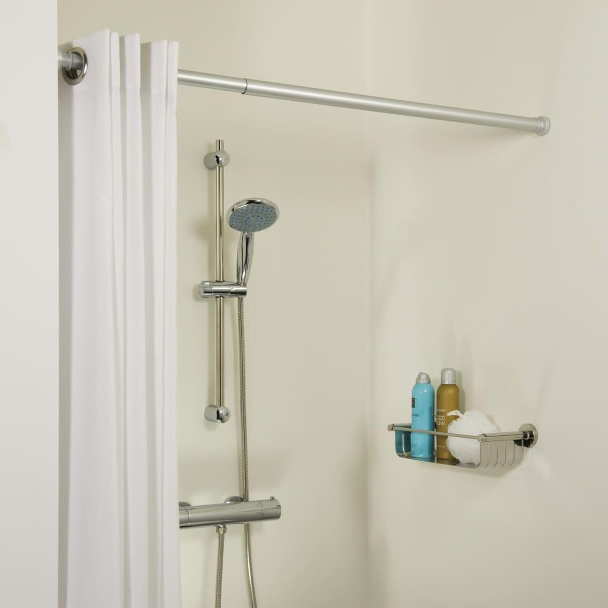 Voir la diapositive 3 : SEALSKIN Sealskin Tringle de rideau de douche telescopique 130 cm gris mat