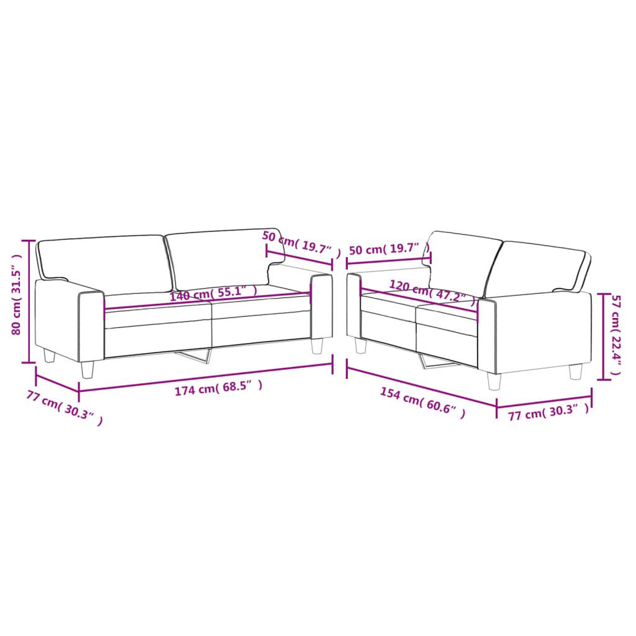 Voir la diapositive 6 : VIDAXL Ensemble de canapes 2 pcs cappuccino similicuir