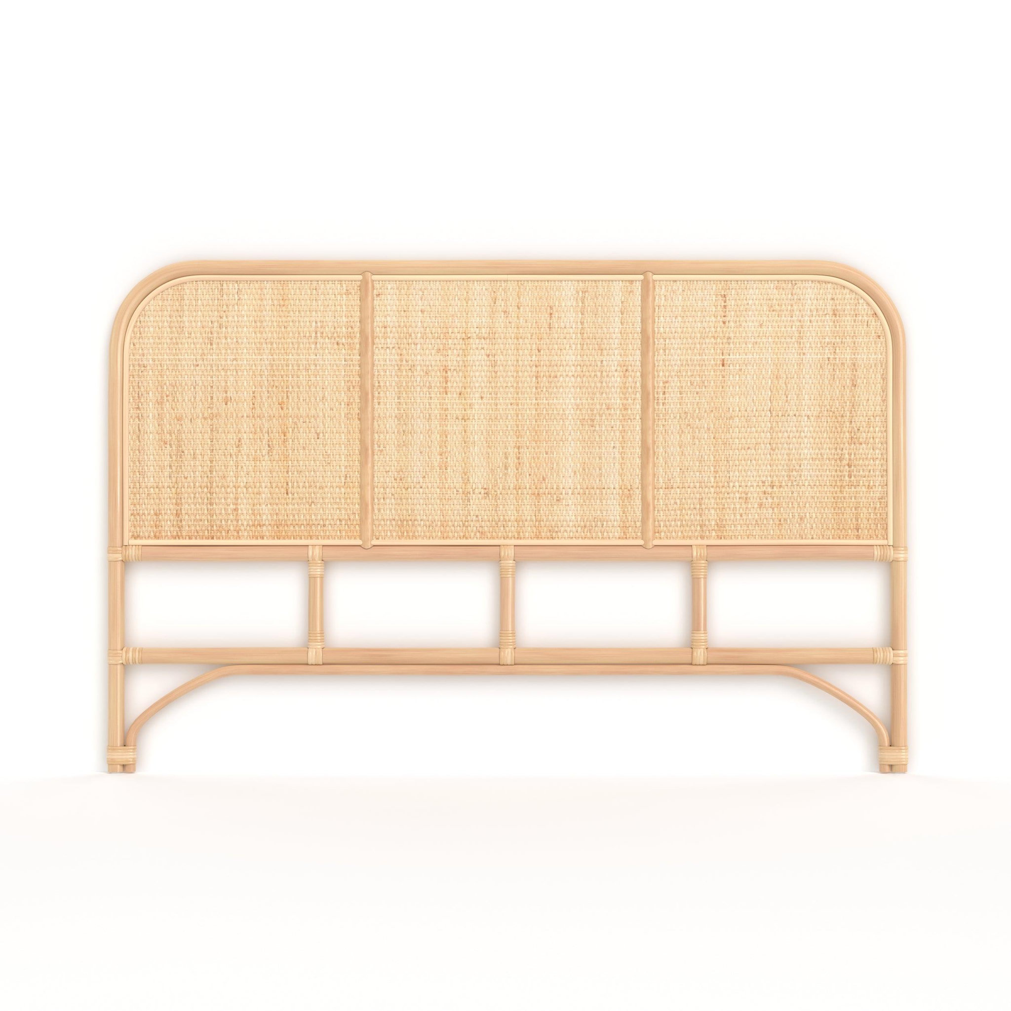 Voir la diapositive 6 : MAISON PAVANE Tête de lit 140 cm en rotin naturel-Grace