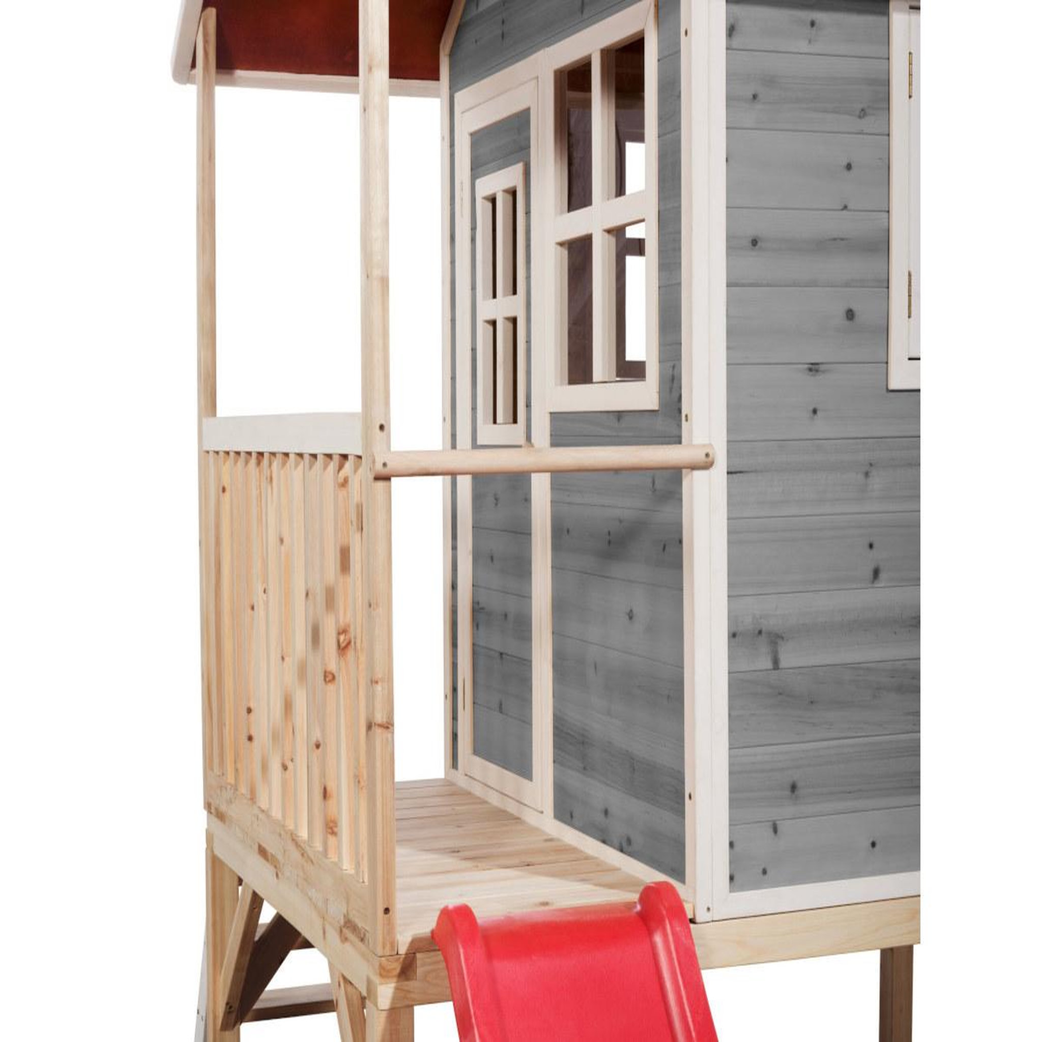 Voir la diapositive 3 : EXIT TOYS Maisonnette en bois pour enfants loft 300 gris - exit toys