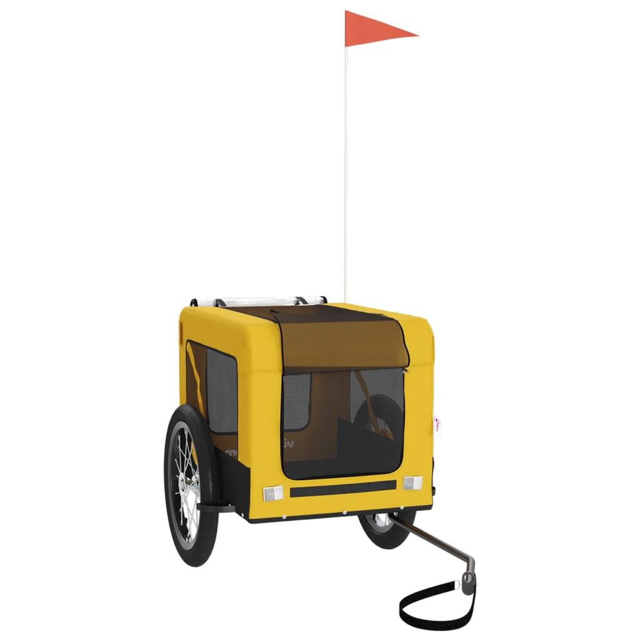 Voir la diapositive 3 : VIDAXL Remorque de velo pour animaux de compagnie jaune et noir