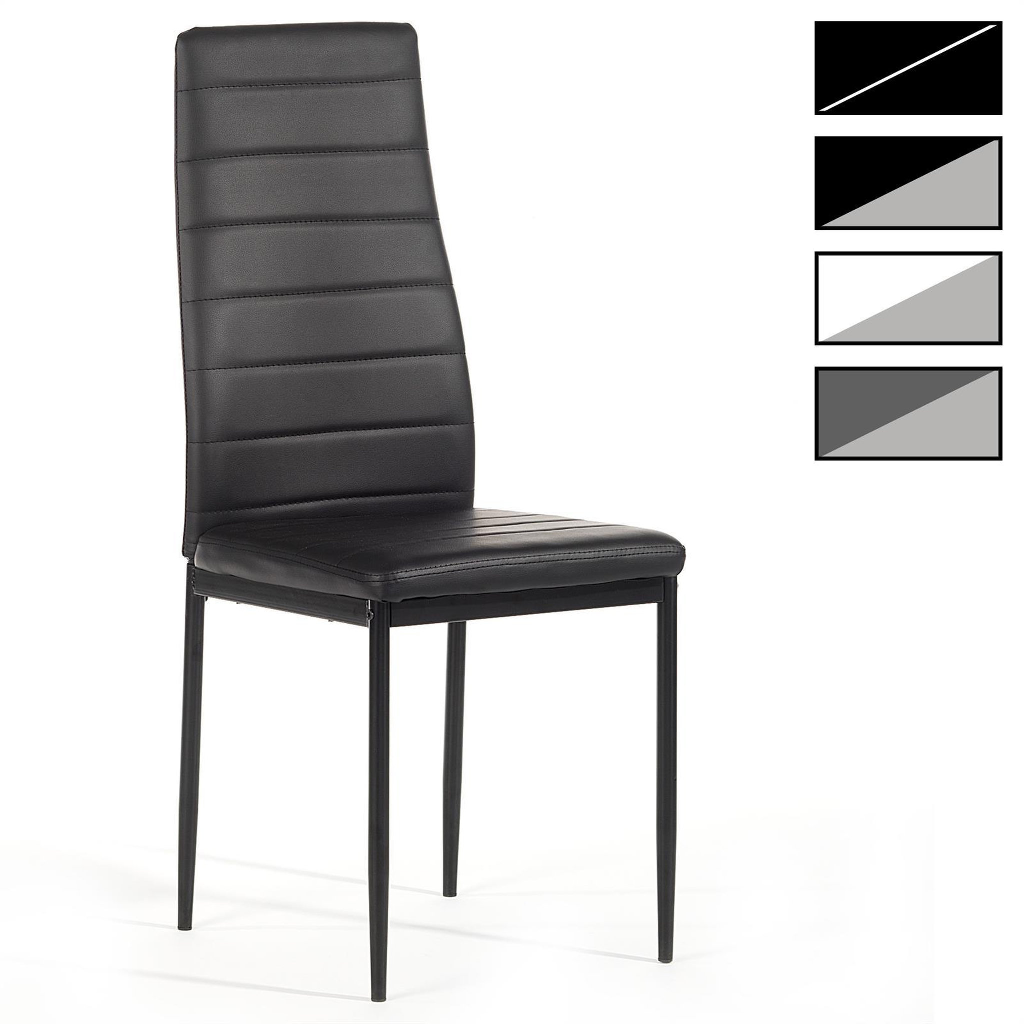 IDIMEX Lot de 4 chaises nathalie, en synthétique. Coloris disponibles : Noir, Blanc, Gris
