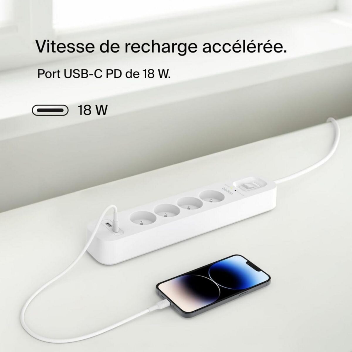 Belkin Multiprise 4 prises + USB-C et USB-A