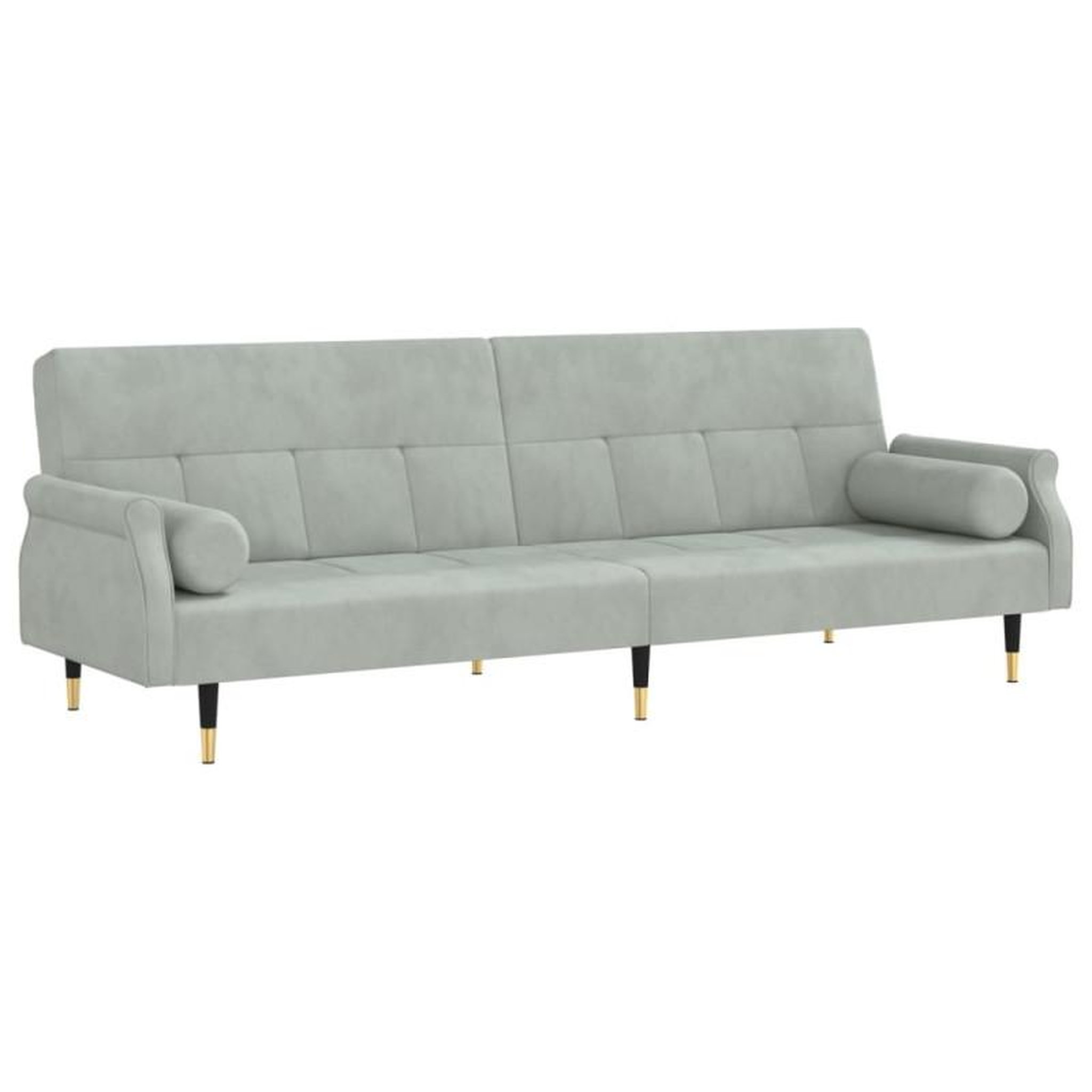 Voir la diapositive 2 : VIDAXL Canapé lit avec coussins gris clair velours