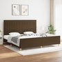 Voir la diapositive 1 : VIDAXL Cadre de lit sans matelas marron fonce 200x200 cm tissu