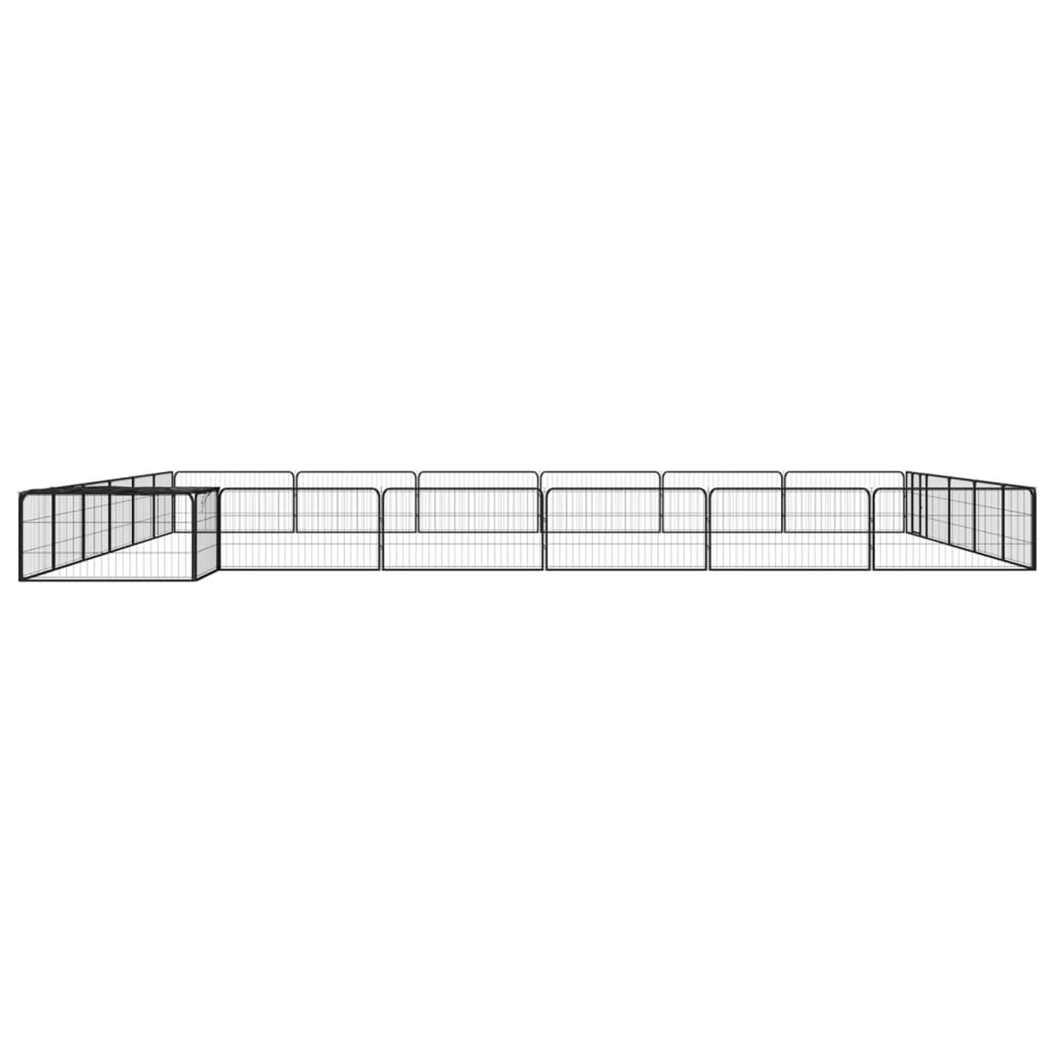 Voir la diapositive 3 : VIDAXL Parc pour chien 24panneaux Noir 100x50cm Acier enduit de poudre