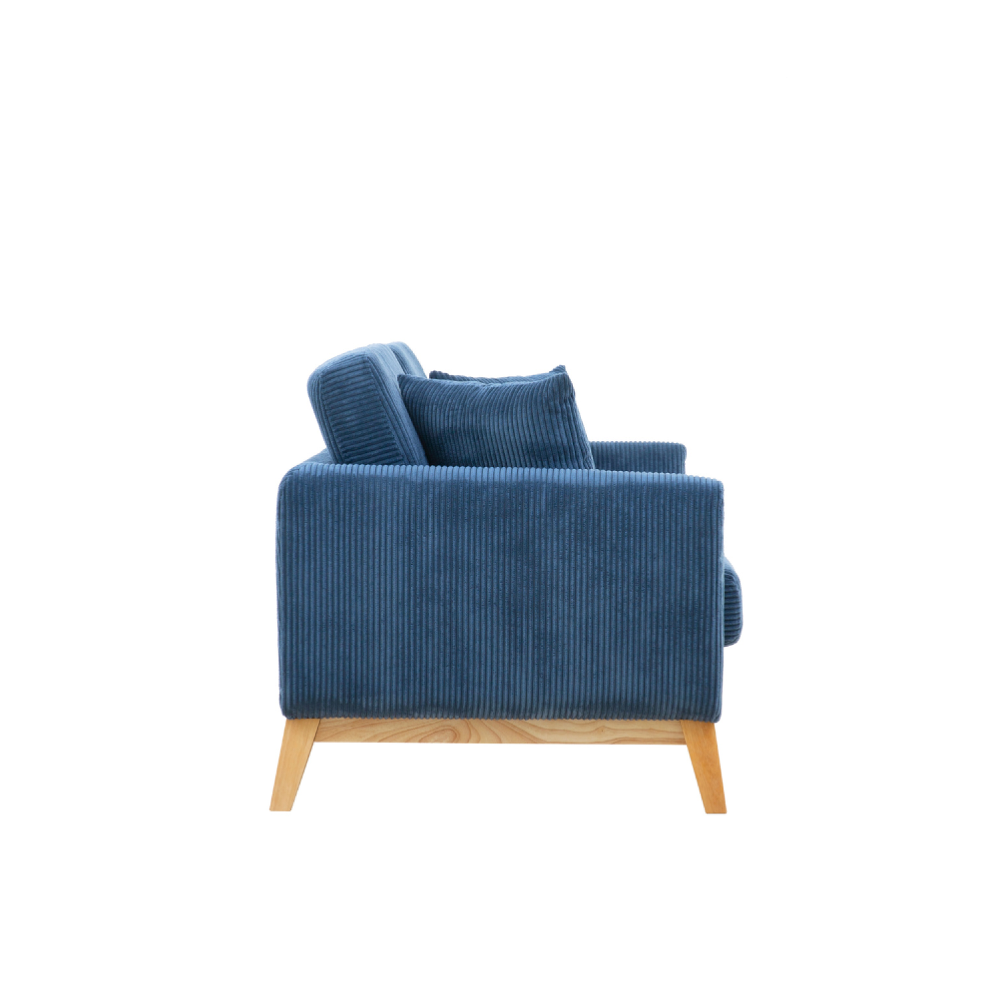 Voir la diapositive 6 : CONCEPT USINE Canapé 3 places scandinave en velours côtelé bleu HOGA