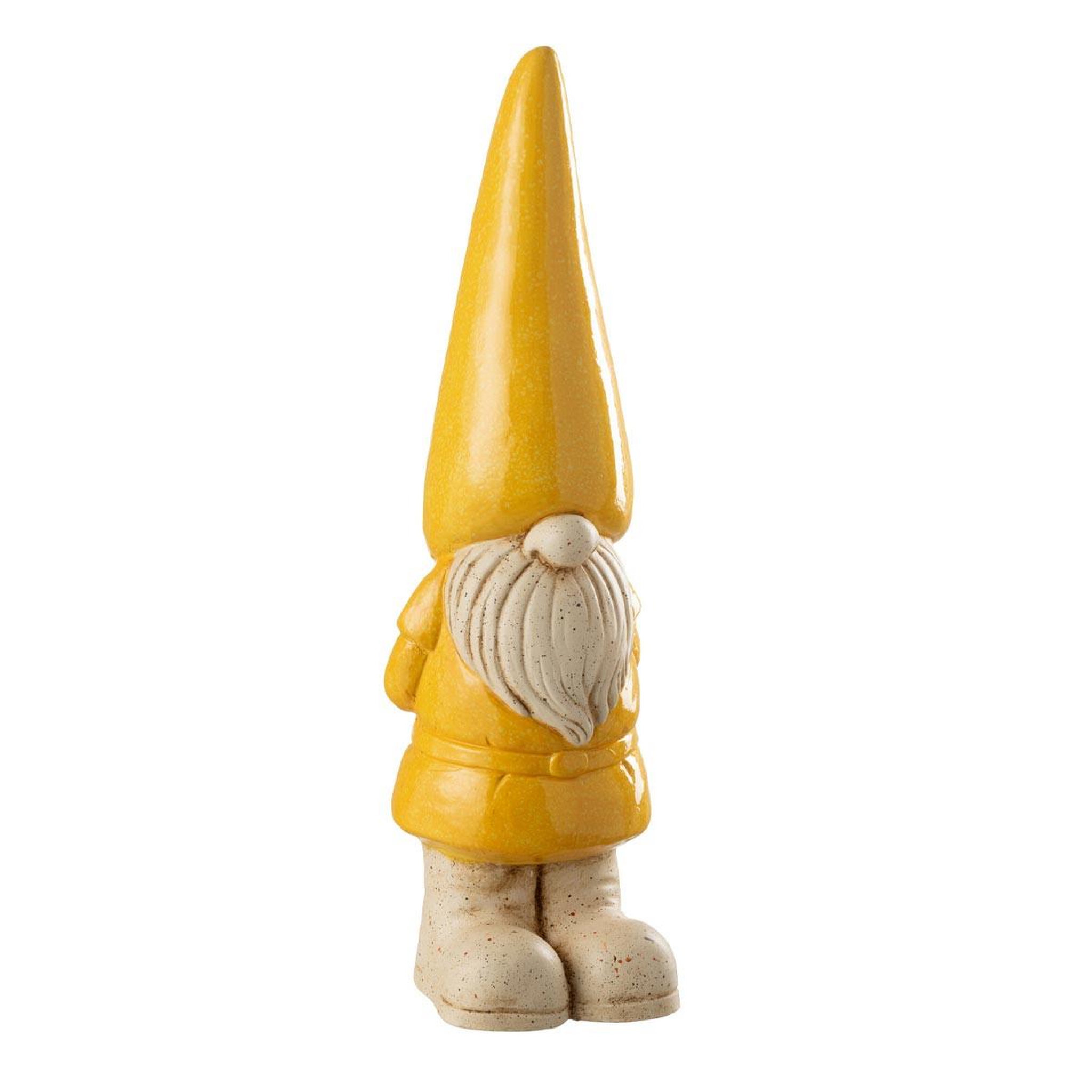 J-LINE Statue lutin extérieur  pasquale  61cm jaune