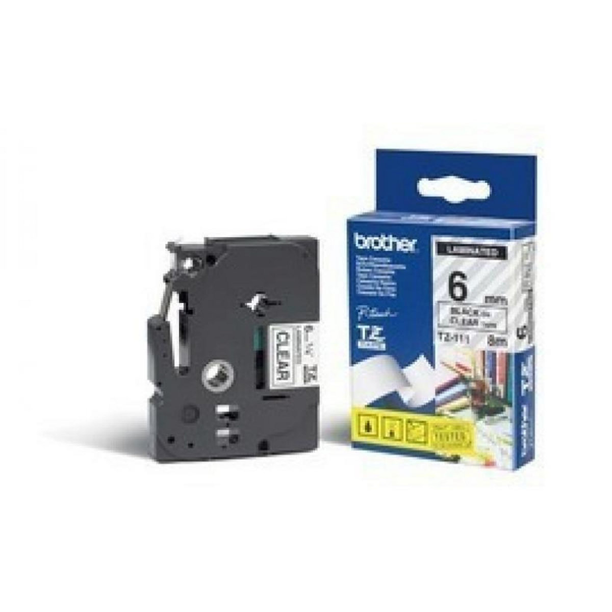 Brother Brother TZE-Schriftbandkassette TZESchriftbandkassette TZe-111 TZe111 Transparent Black (TZE111)