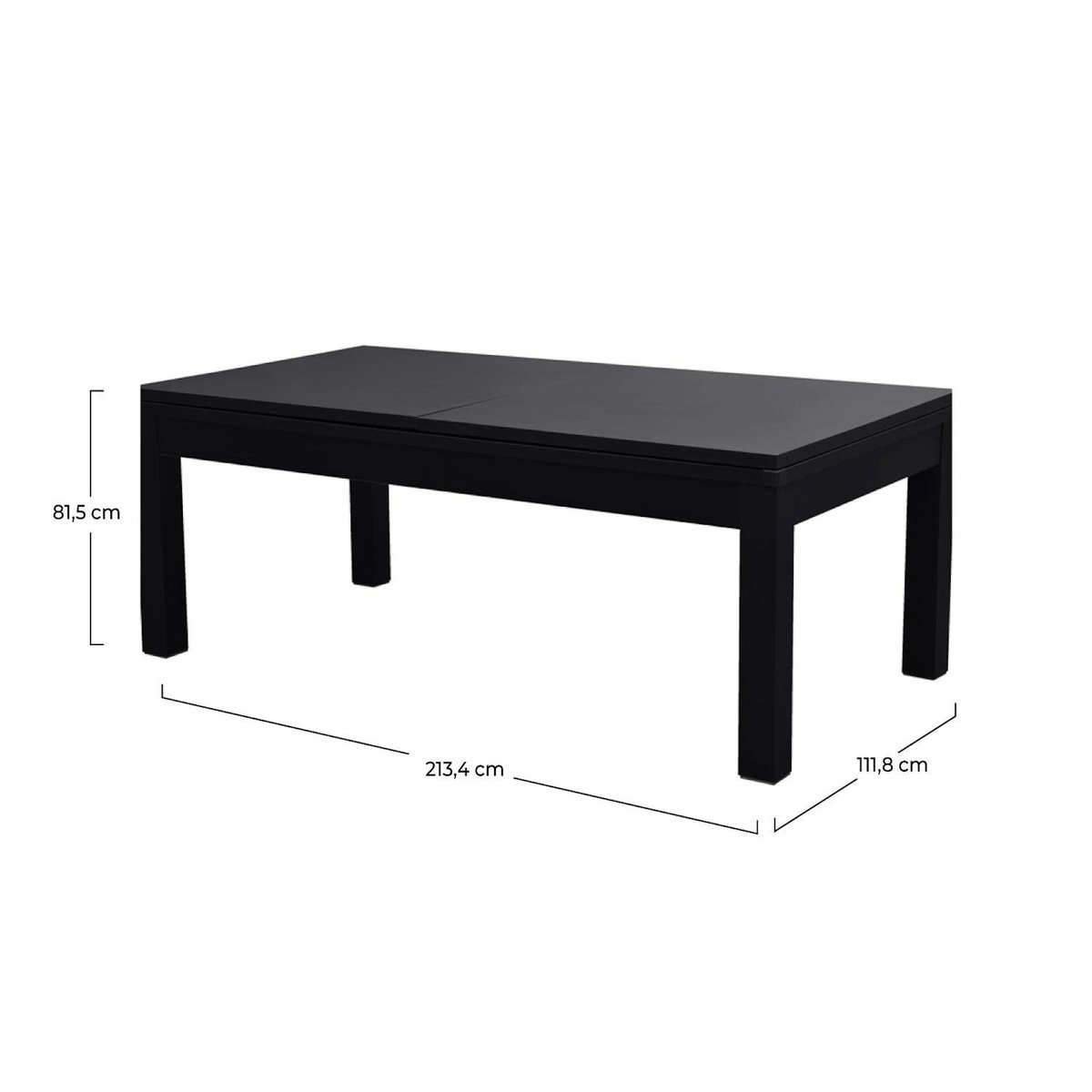 Rendez vous déco Table de billard convertible noire tapis vert-Eddie