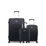 AMERICAN TRAVEL AMERICAN TRAVEL - LOT DE 3 - Valises grand format, cabine et cabine XXS QUEENS. Coloris disponibles : Rose, Vert, Rouge, Noir