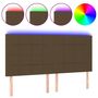 Voir la diapositive 2 : VIDAXL Tete de lit a LED Marron fonce 200x5x118/128 cm Tissu