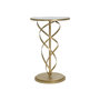 Voir la diapositive 1 : Paris Prix Table d'Appoint Effet Marbre  Spirale  61cm Blanc & Or