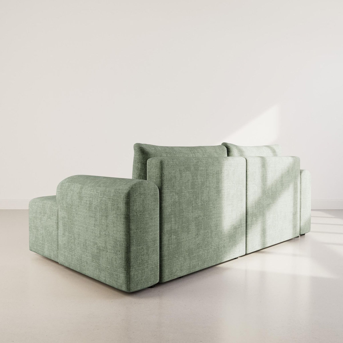 BEST MOBILIER Rebecca - canapé d'angle droit 4 places convertible avec coffre en velours texturé