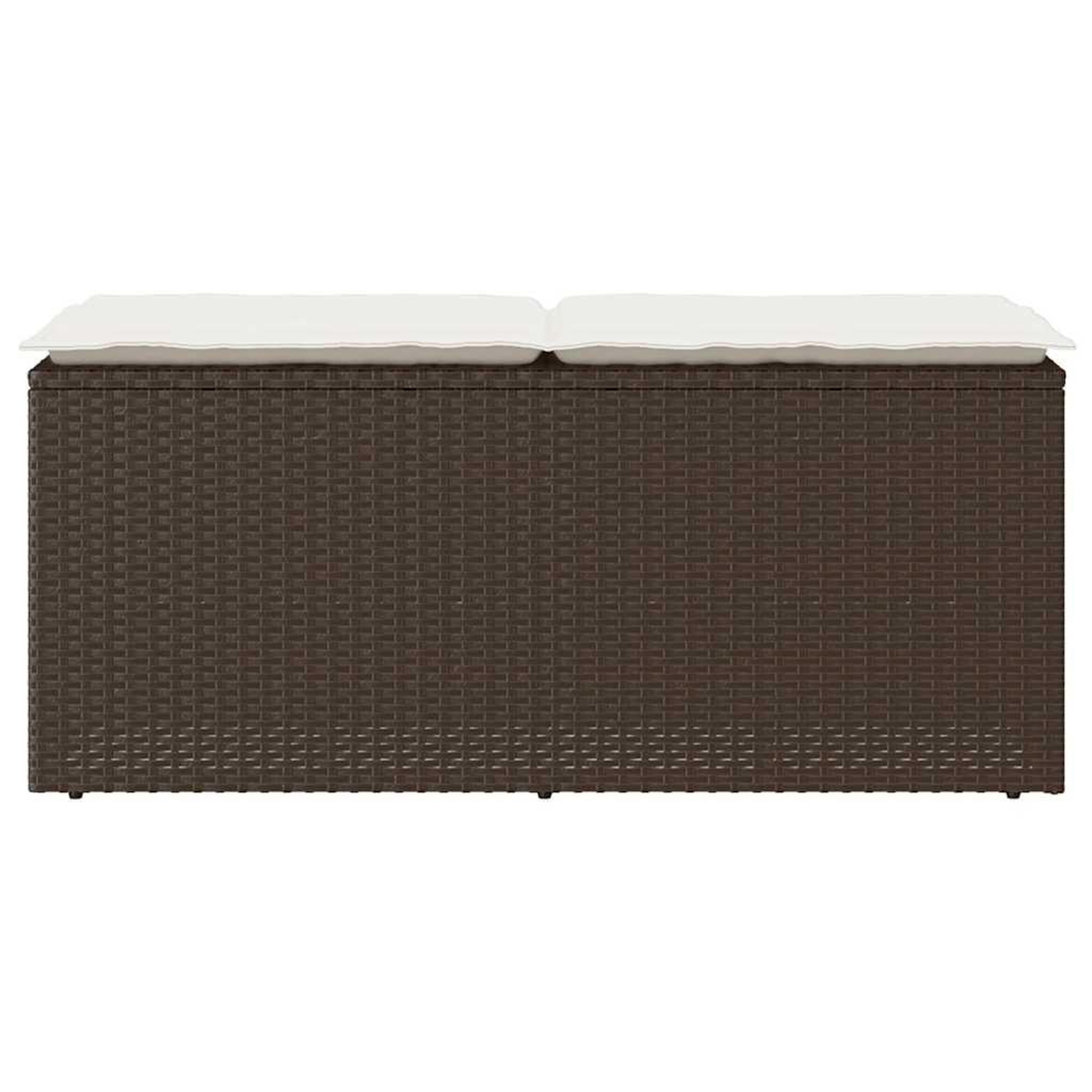 Voir la diapositive 4 : VIDAXL Banc de jardin avec coussin marron 110x40x44 cm resine tressee
