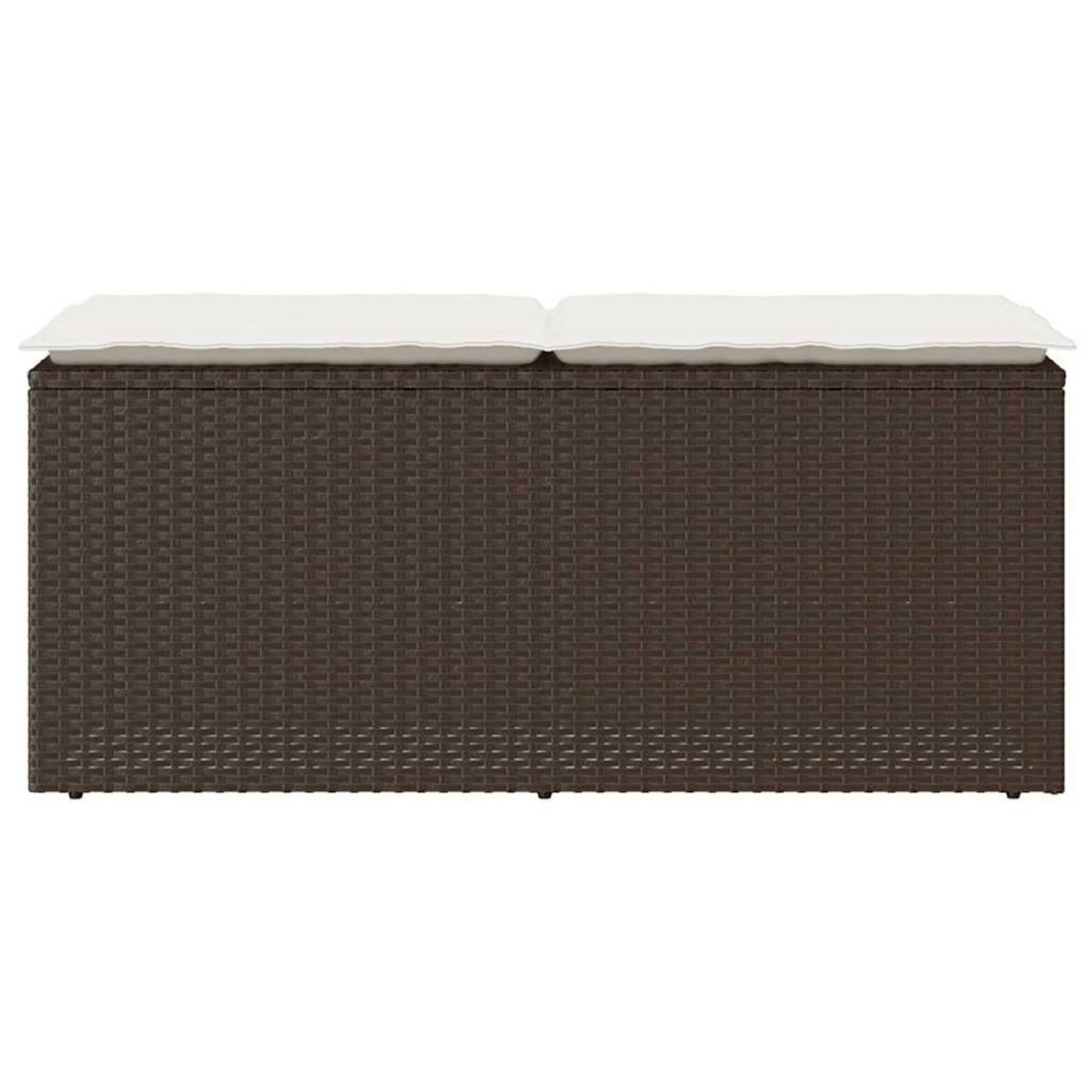 VIDAXL Banc de jardin avec coussin marron 110x40x44 cm resine tressee