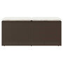 Voir la diapositive 4 : VIDAXL Banc de jardin avec coussin marron 110x40x44 cm resine tressee