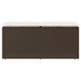 Voir la diapositive 4 : VIDAXL Banc de jardin avec coussin marron 110x40x44 cm resine tressee