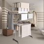 Voir la diapositive 4 : ID MARKET Séchoir à linge vertical pliable 3 niveaux MAXIMA capacité 20M inox et gris