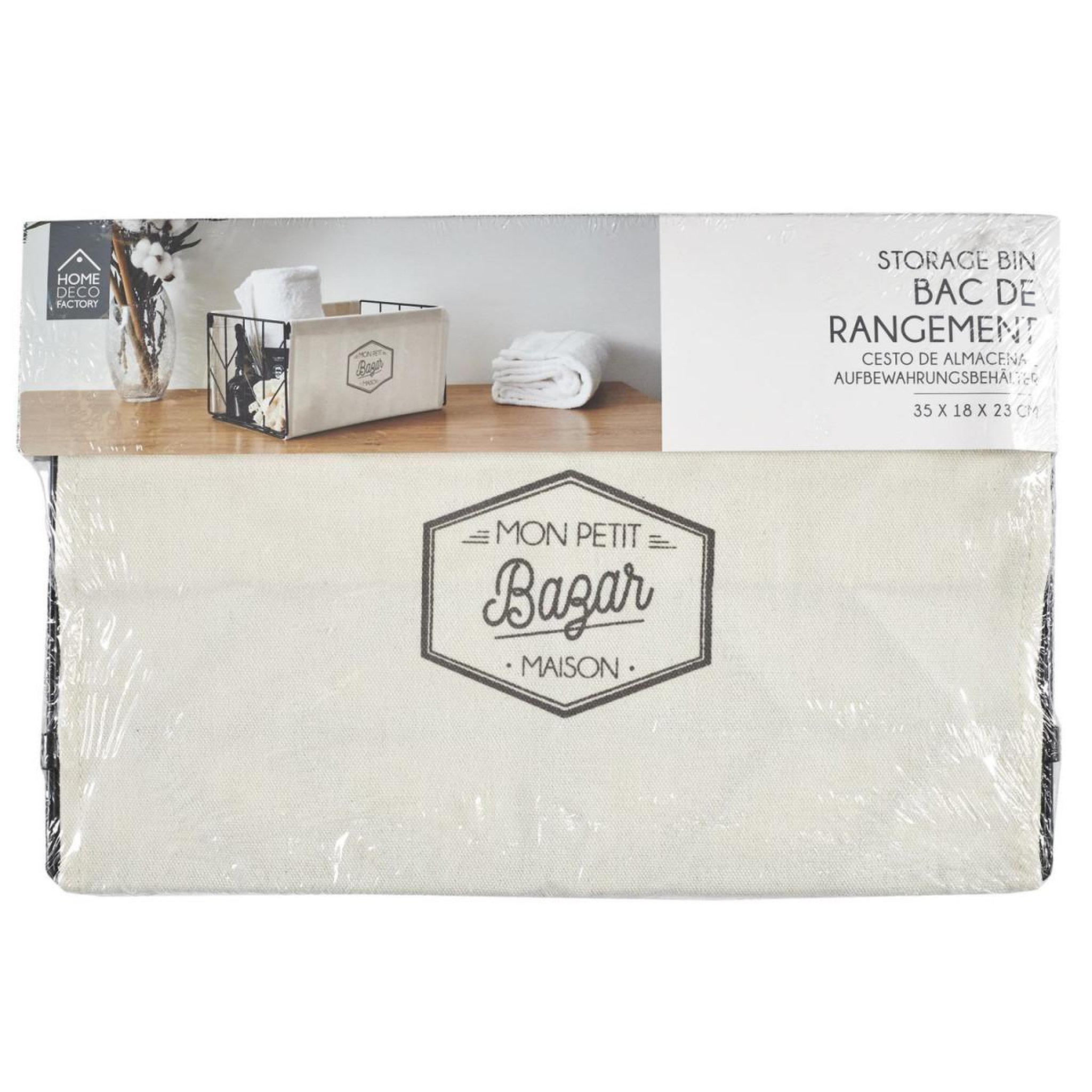 Voir la diapositive 5 : The Home Deco Factory Bac de rangement  mon petit bazar  35cm noir